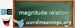 WordMeaning blackboard for magnitude relation